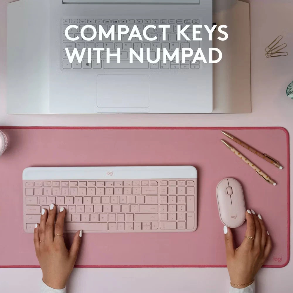 Logitech MK470 Keyboard - Pink