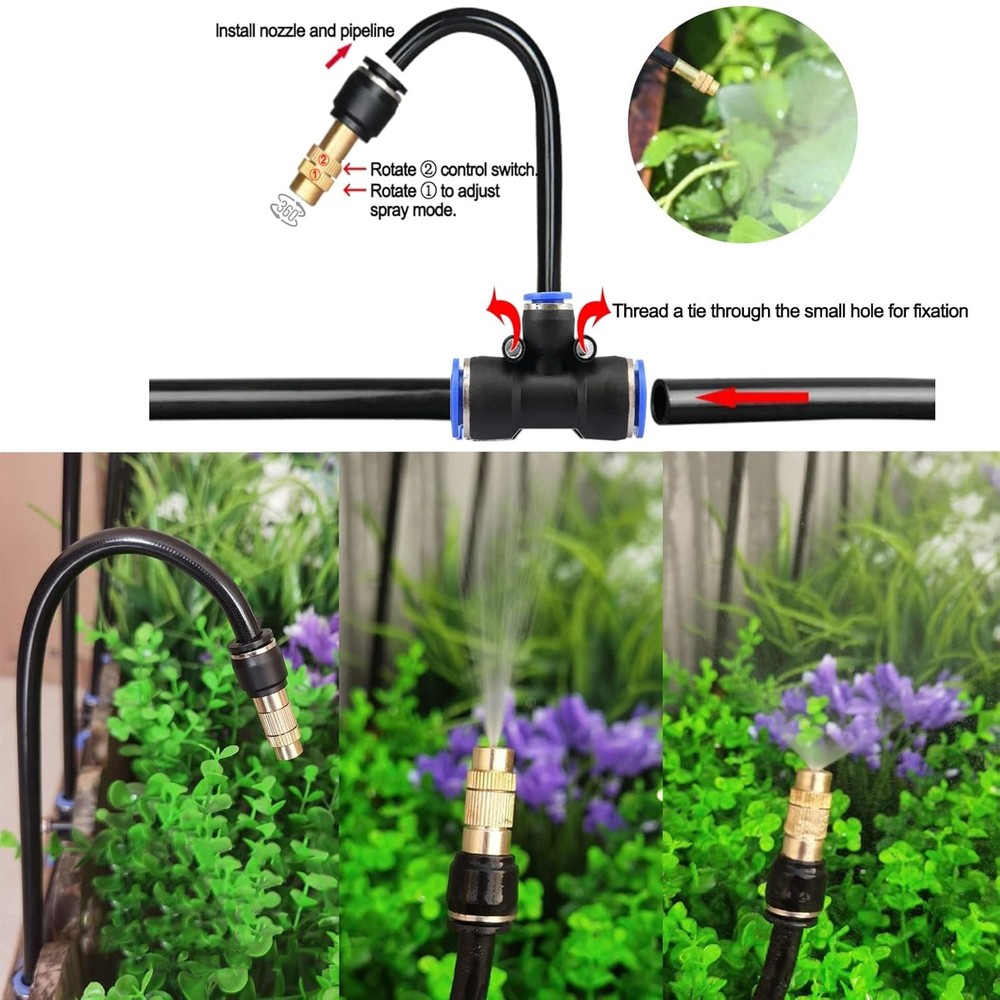 131FT Drip Irrigation Kits with Quick Connector,Automatic Irrigation System with