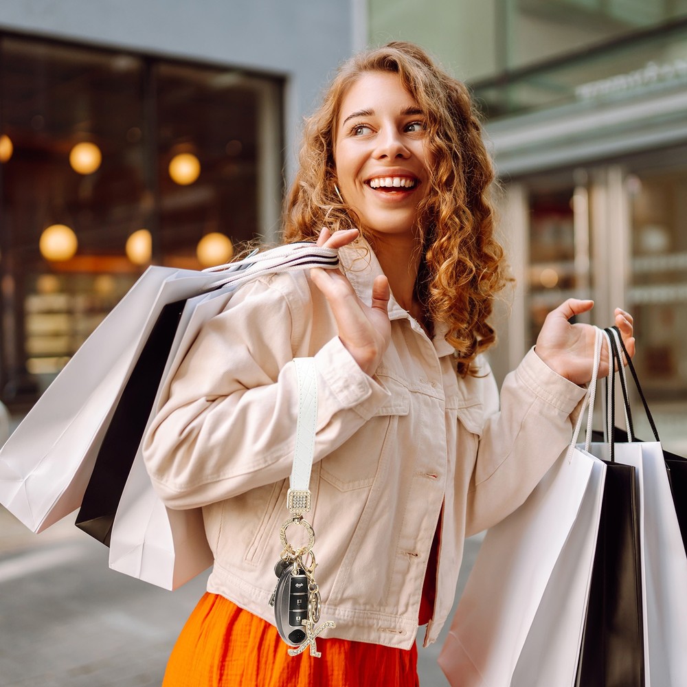 Leather Wristlet Keychain, Letter l Keychains