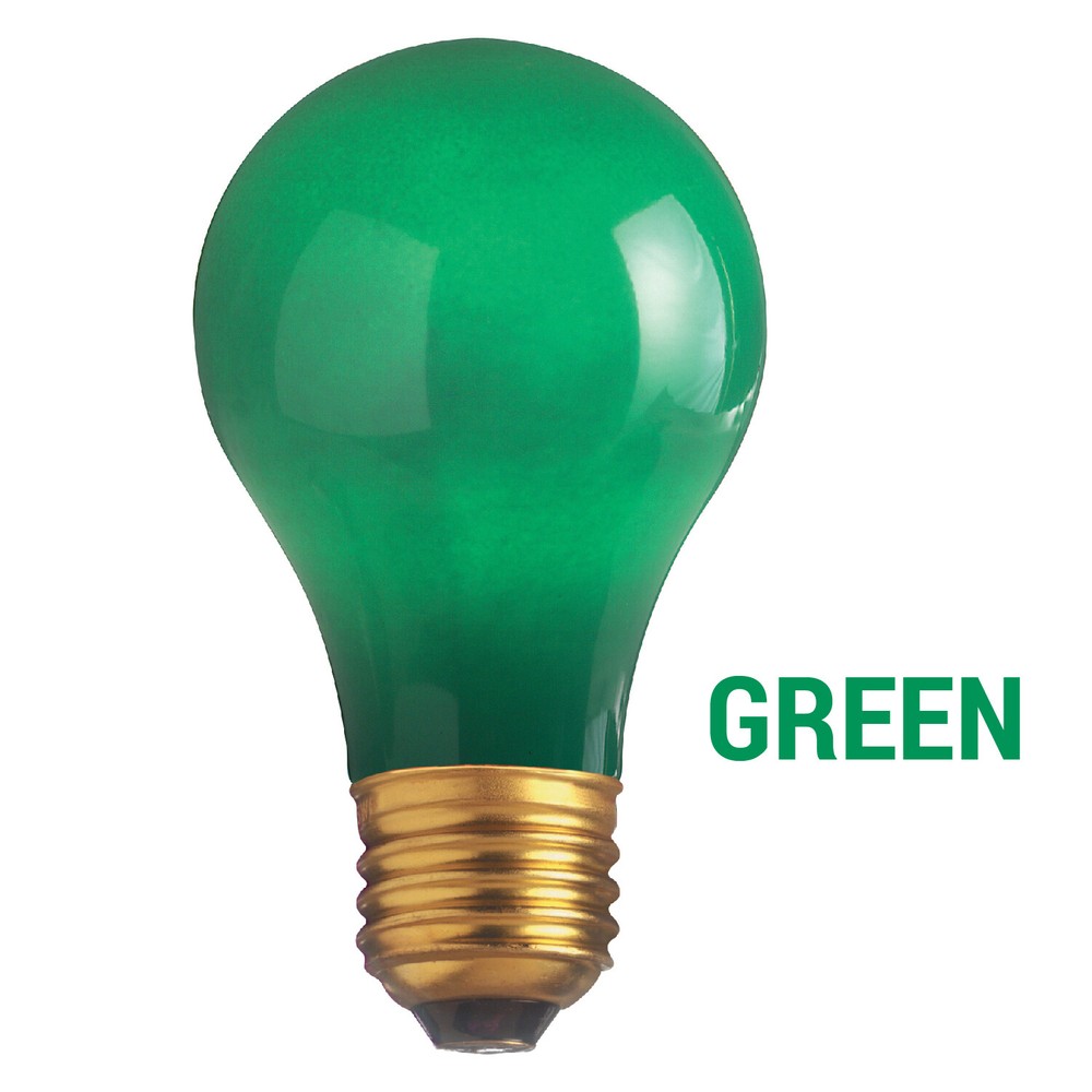 4 Pack CERAMIC SOLID GREEN BULBS A19 25W 120V Medium E26 Base 25A19 Dimmable