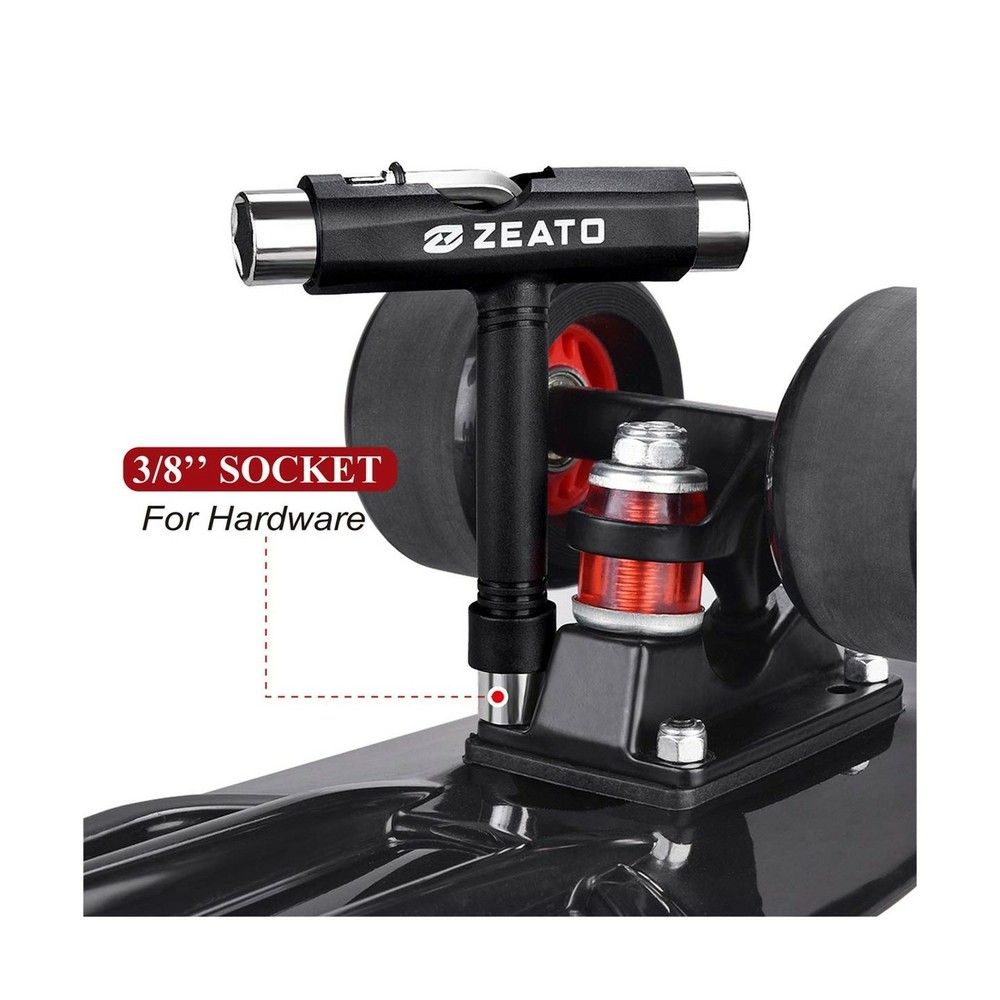 Zeato All-in-One Skate Tools Multi-Function Portable Skateboard T Tool Access