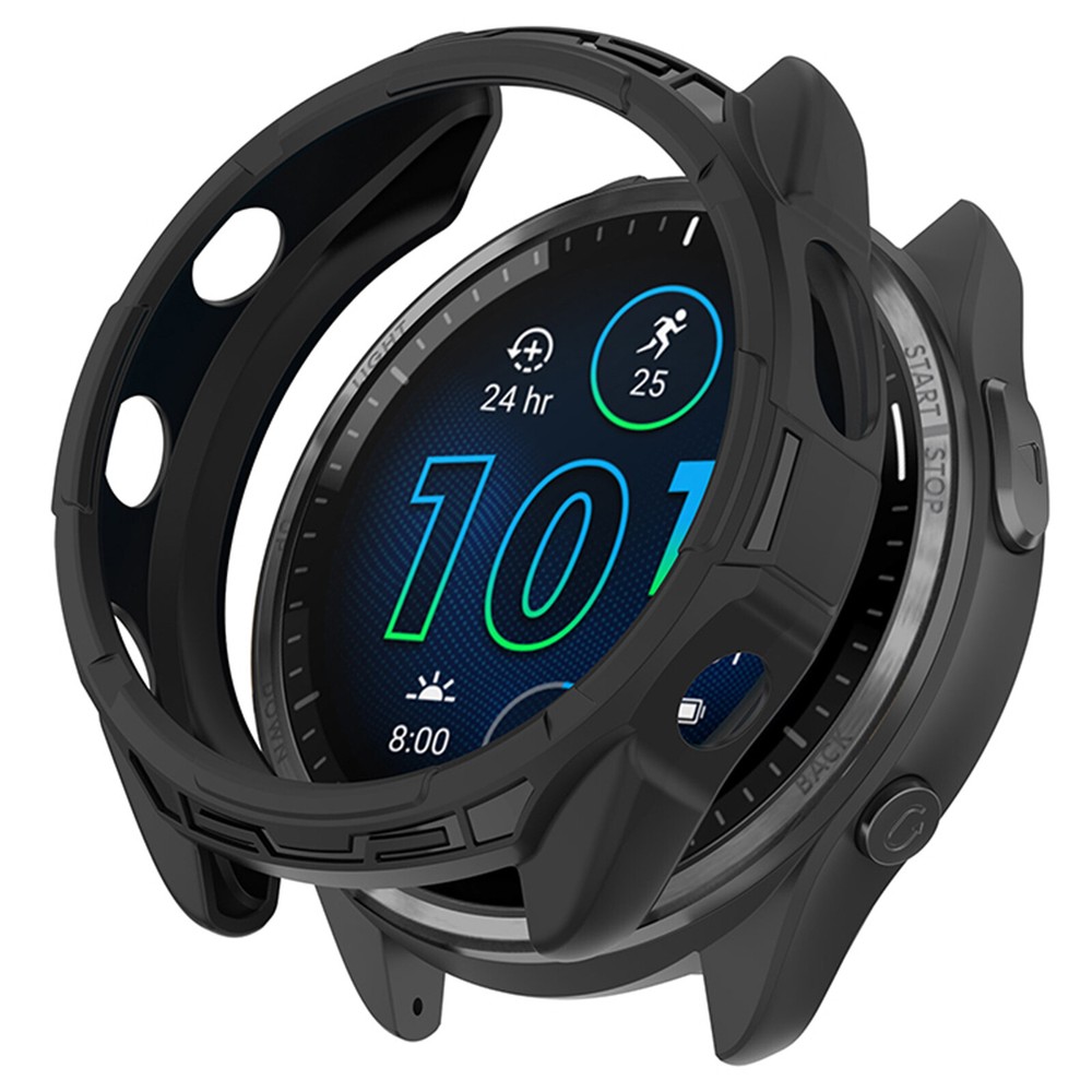 TPU Soft Rubber Hollow Armor Protective Watch Case for Garmin Forerunner 965