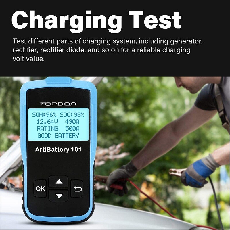 TOPDON AB101 Car Battery Load Tester Charging System Analyzer 100-2000CCA 12V US