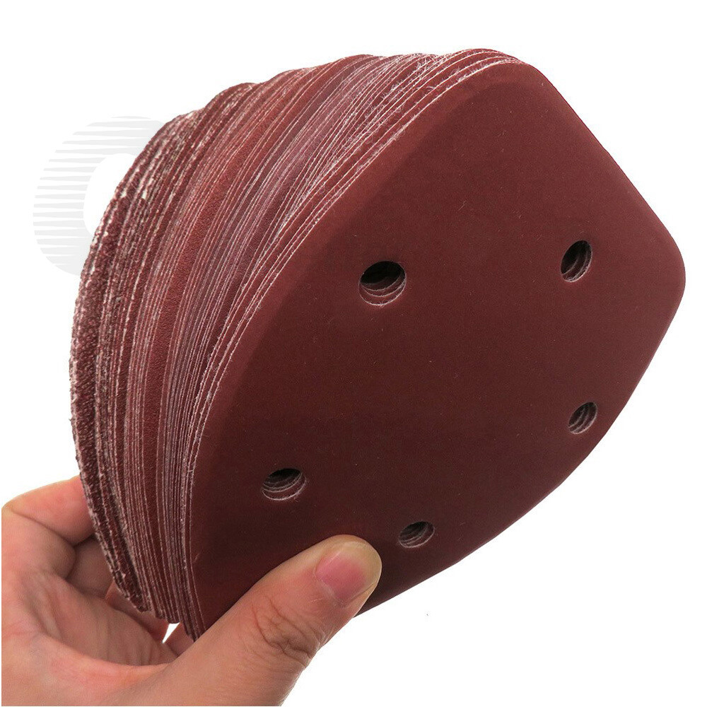 40-1000 Grit Sanding Sheets Triangle Mouse Detail Sander Pads 140mm Hook & Loop