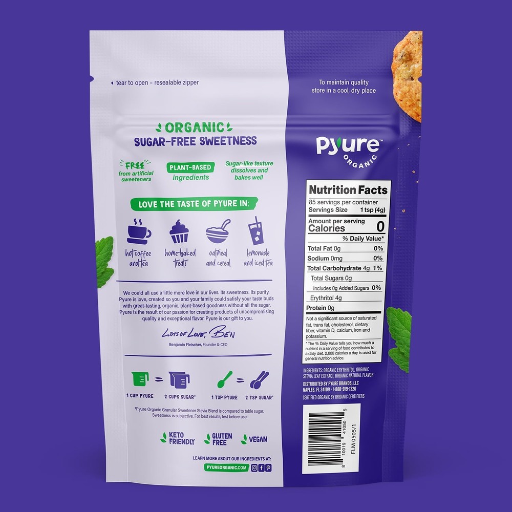 Pyure Organic Stevia Blend | Granulated Sugar Substitute