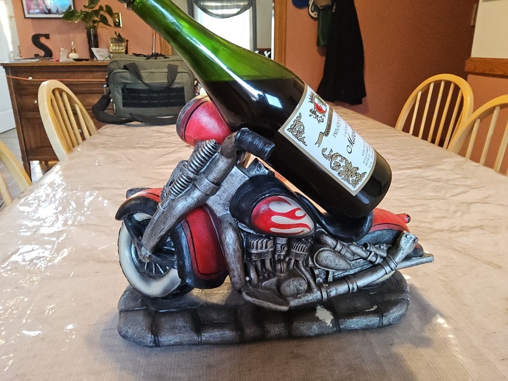 Motorcycle Hog Cycle Wine Bottle Holder 69273