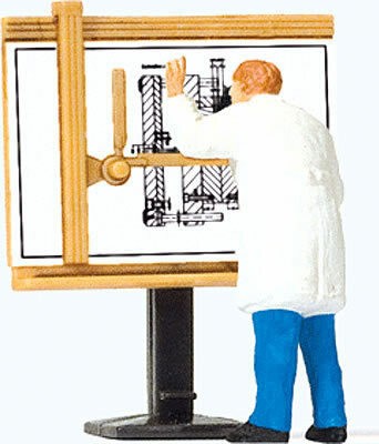 Preiser 28153 HO Scale Draftsman at the Drawing Board
