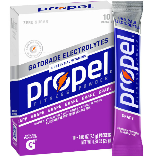 Propel Grape Electrolyte Water Drink Mix 10 Packets, Zero Calorie & Sugar