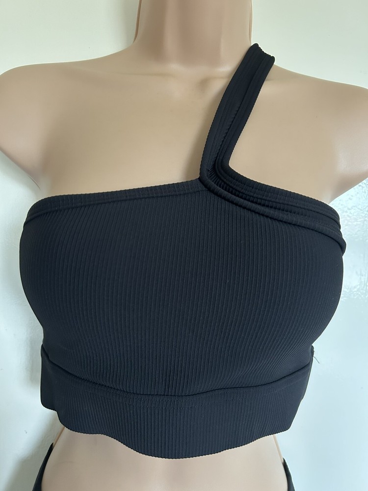 2 Piece Black Crop Top & Shorts Set Size Uk10