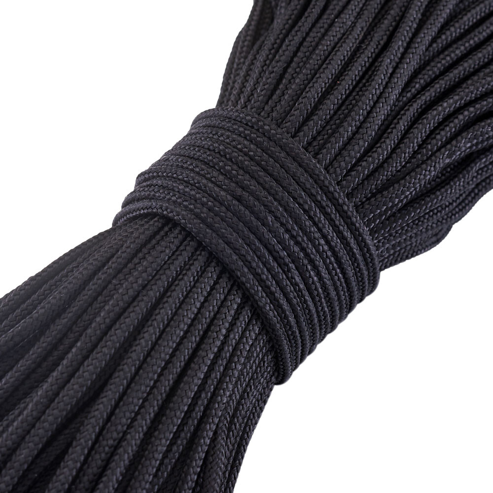 100m Black Polyester & Polypropylene Paracords Rock Climbing Ropes Cords 2mm