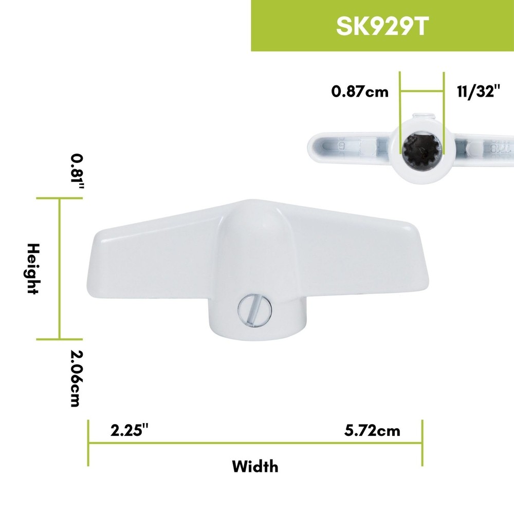 Ideal Security Inc. SK929T Tee Window Crank Handle, White, 4 Pack, White