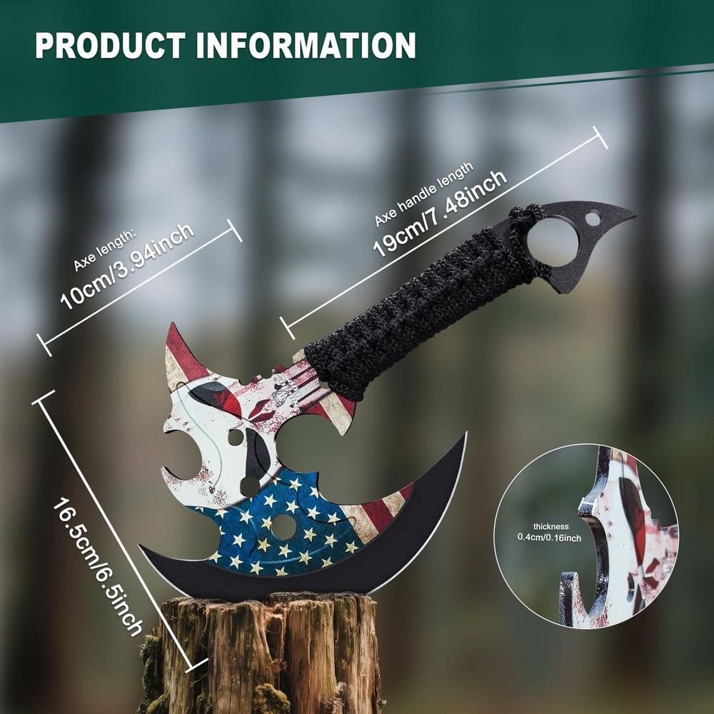 Outdoor 13" Camping Hatchet,Multi Functional Shock-Absorbing Hand Pattern Axe...