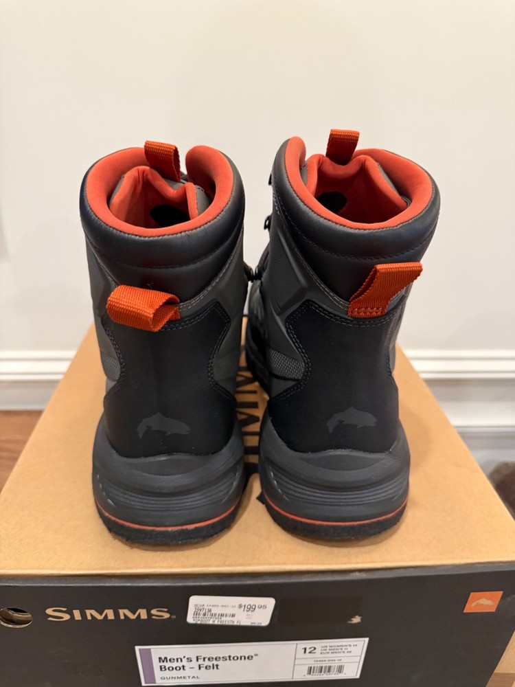 Simms Men's Freestone Wading Boot Felt Gunmetal 12 NEW