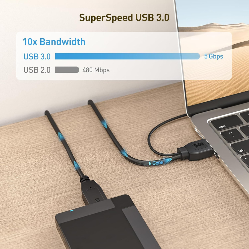 Cable Matters 5Gbps Micro USB 3.0 to USB Splitter Cable - 20 Inches, Micro-B 3.0