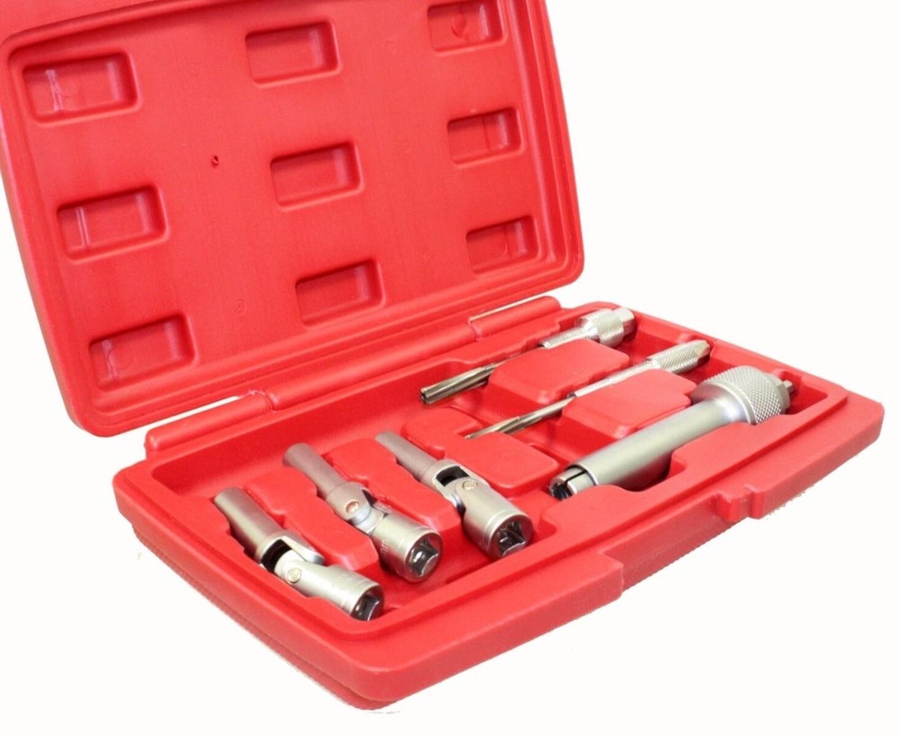 6Pc Diesel Glow Plug Socket Removal Tool Set 8 9 10mm socket& M10 M12 Reaming