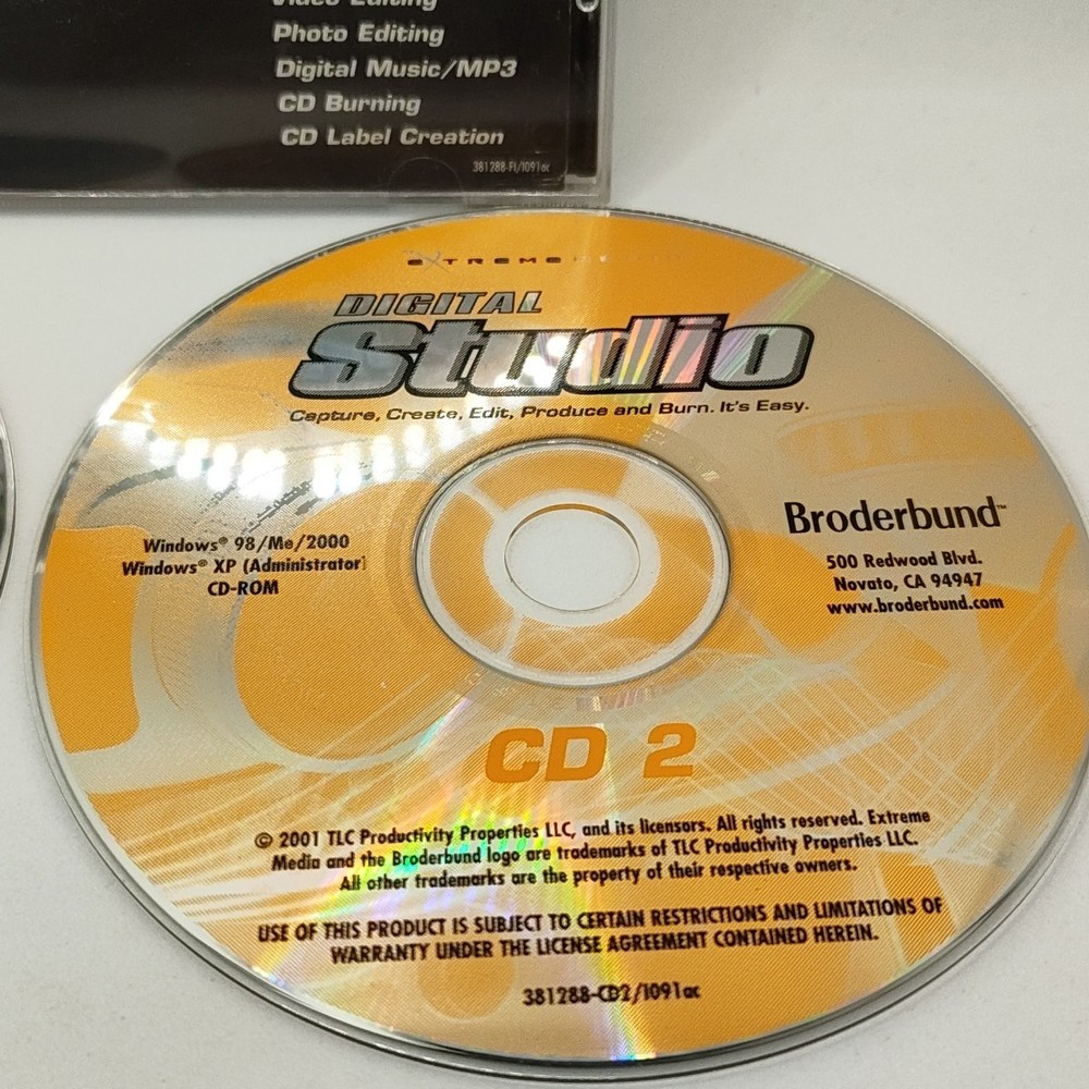 Extreme Media Digital Studio Capture, Create, Edit, Produce & Burn PC ROM 2 Disc