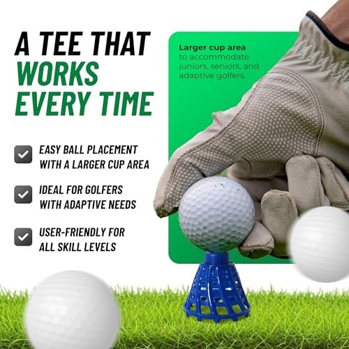 Flexible & Durable Golf Tees - PRO Speed Plus, 8 Pack for Indoor & Simulator Use
