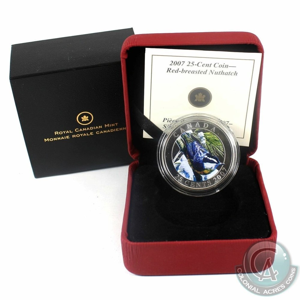 2007 25-Cent Canada Red-Breasted Nuthatch Coin