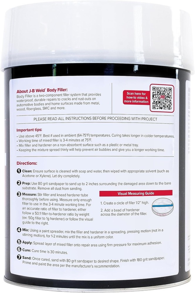 Rust Repair Filler - 1 Gallon - Sandable & Paintable