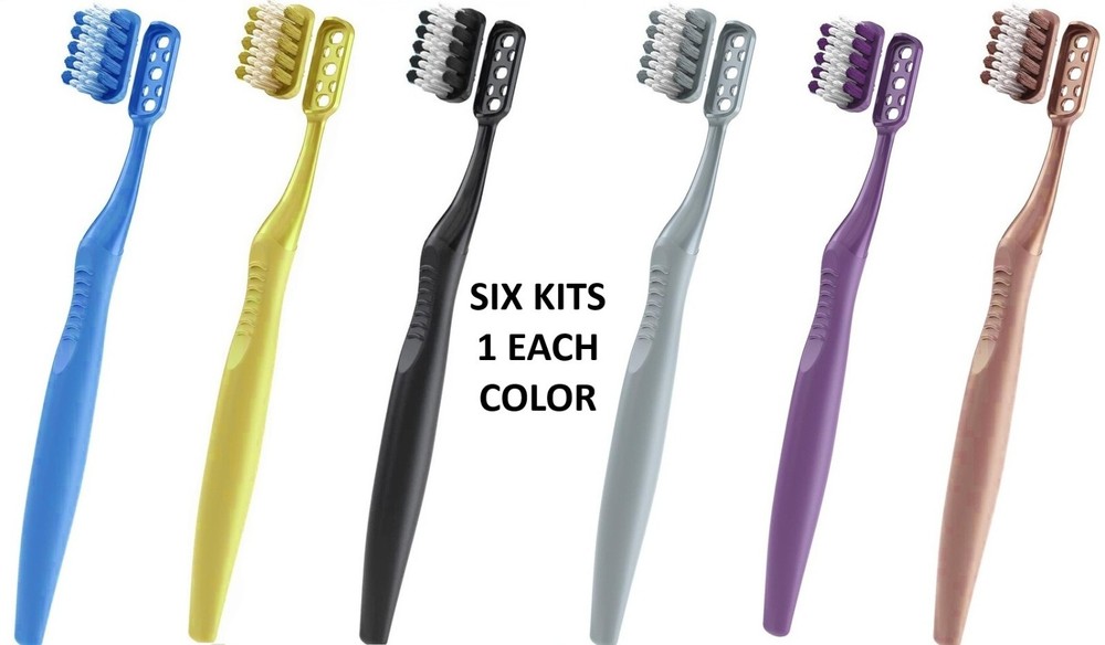 SIX PACK V-Eco® Soft Toothbrushes with Replaceable Heads - Six Handles/12 Heads