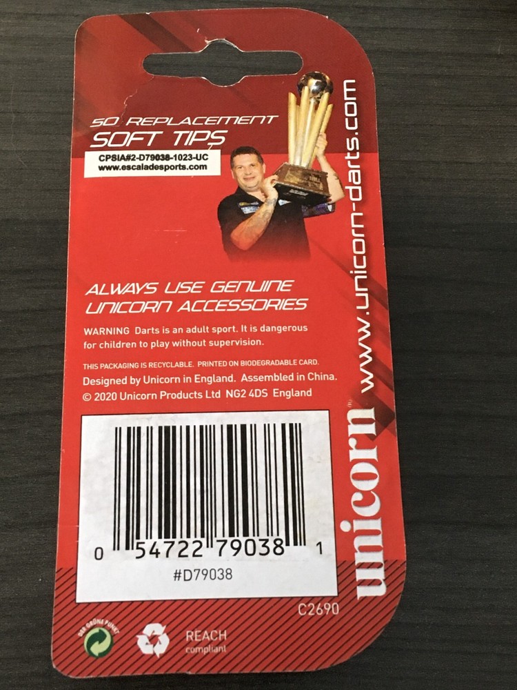 Dart Soft Touch Tips Unicorn 50 COUNT Replacement Red Black Darts