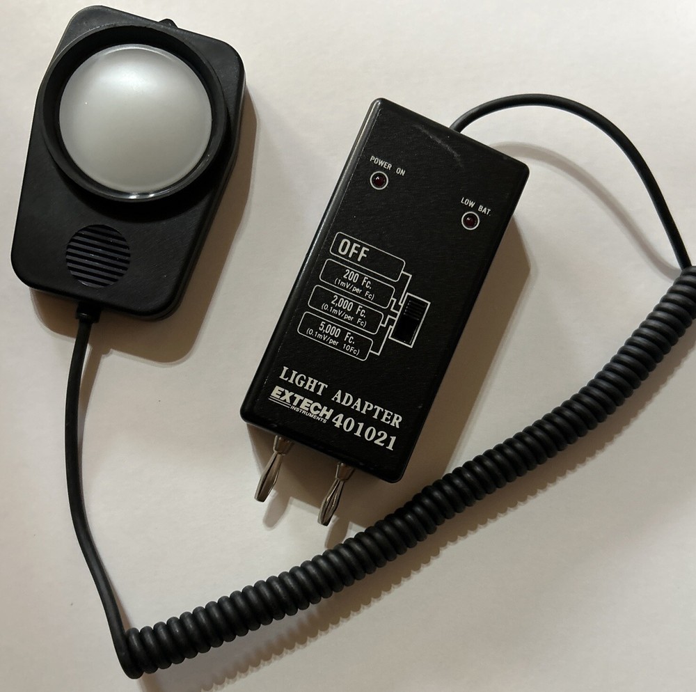 Extech 401021 Foot Candle Light Adapter Lux Adapter 3 Switch Settings