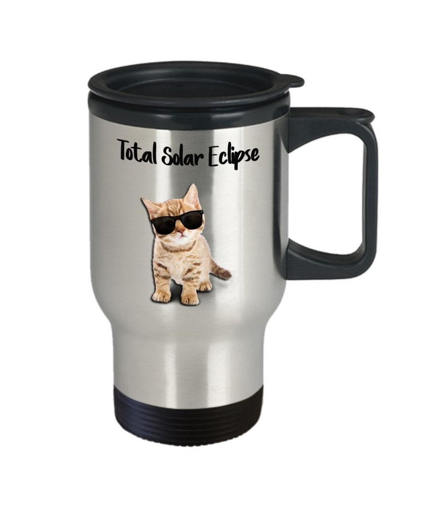 Cat Solar Eclipse Travel Mug - Total Solar Eclipse - Cat Solar Eclipse Mug -...