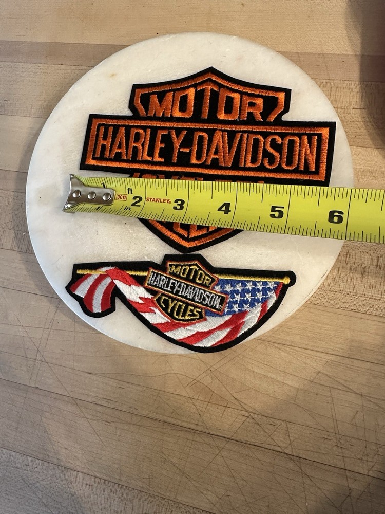 Two Iron-On Patches Harley Davidson