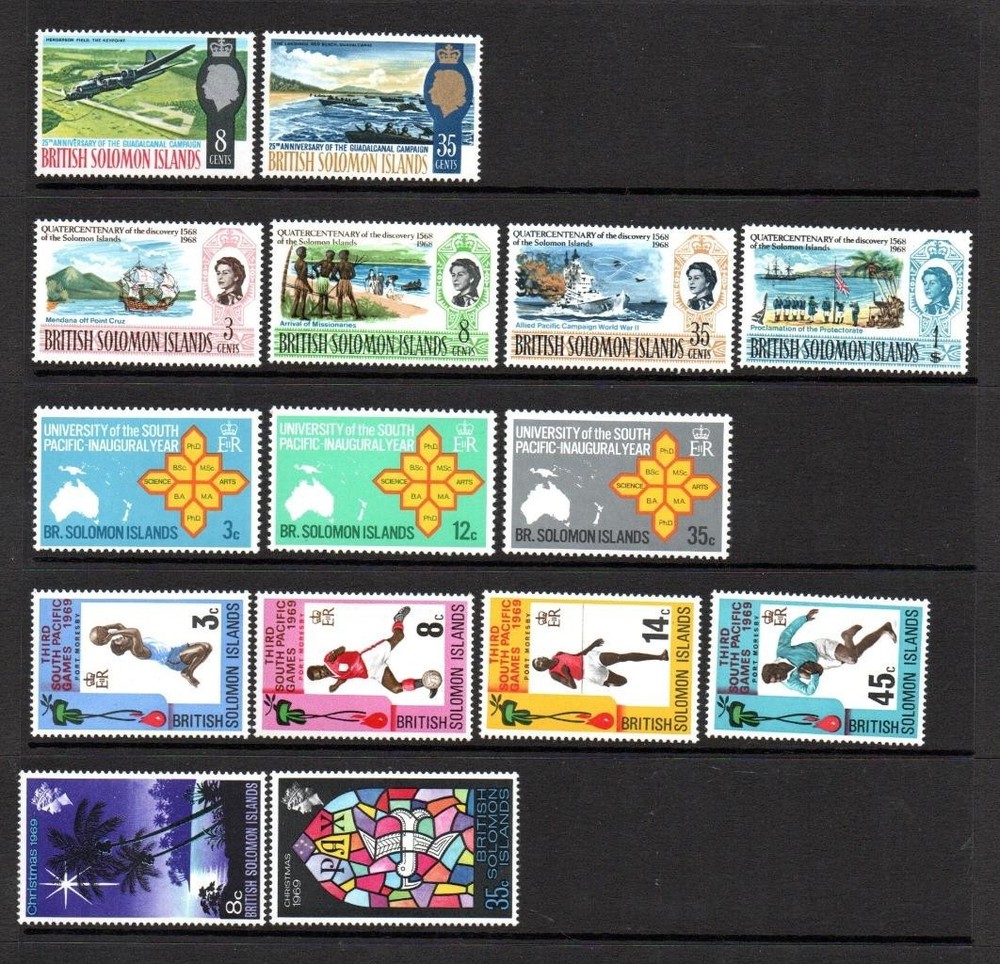 BRITISH SOLOMON ISLS MNH 1967-1969 SETS