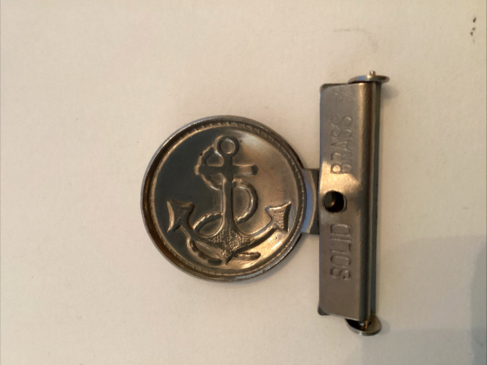 Solid Brass Anchor Lapel Snap On