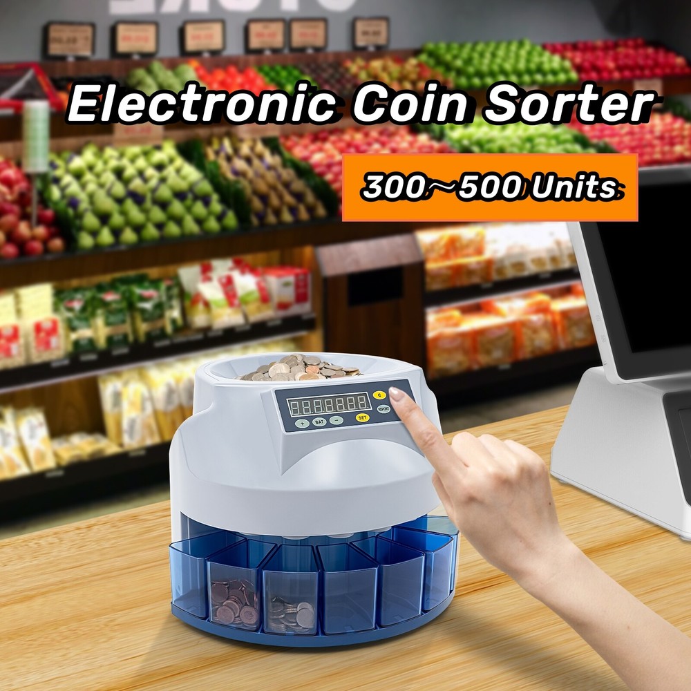 Digital Electronic Automatic Coin Sorter Machine Counter Counting Change Money
