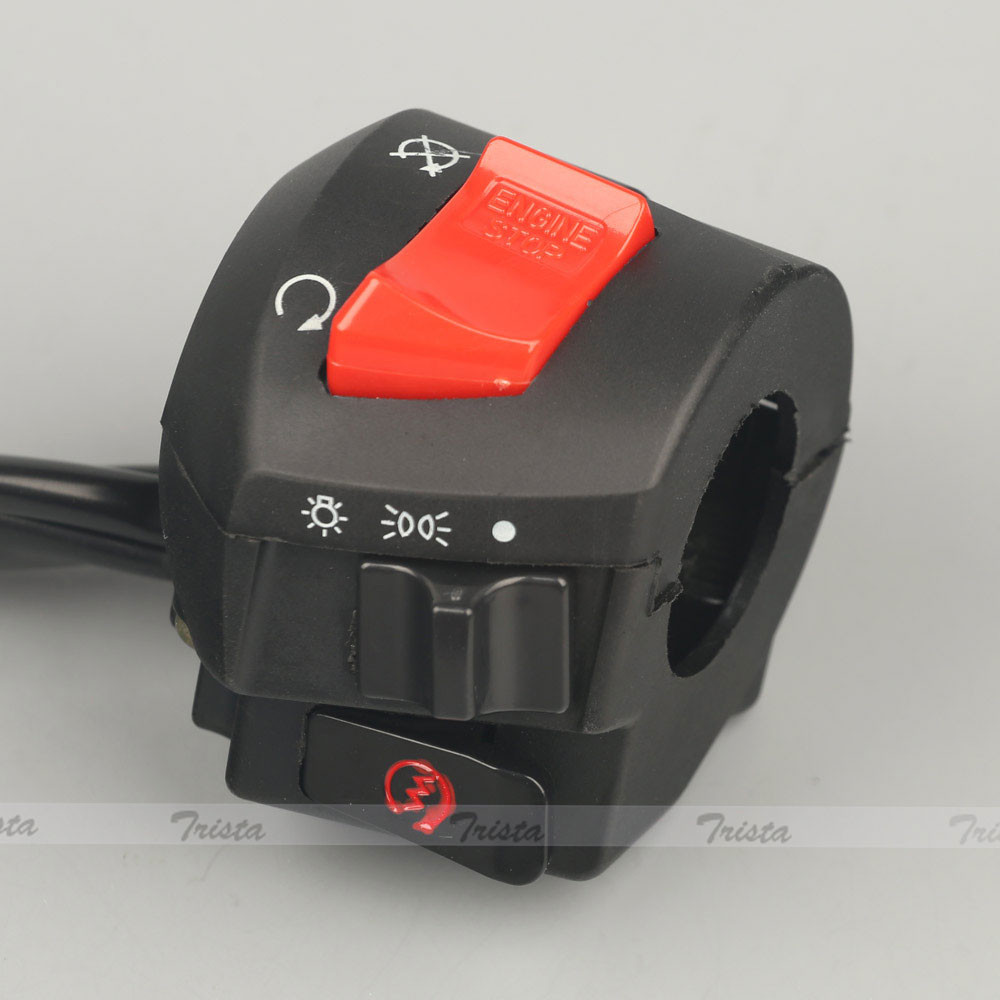 Motorcycle 7/8" Handlebar Horn Turn Signal Headlight Electrical Start Switch #C3