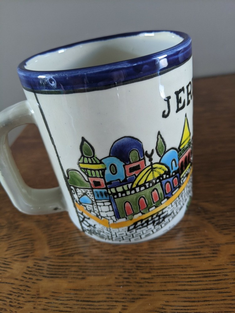 🙏Jerusalem Hand painted Mug And Lords Prayer Ceramic Plate 🙏