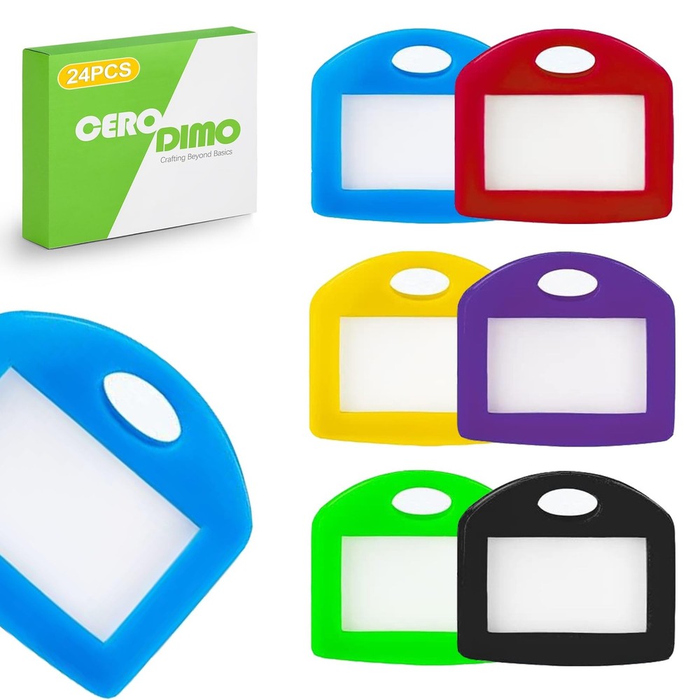 24 Pack Multi-Colored Key Identifiers with Soft Key Caps for House and Office