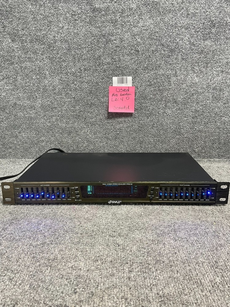 Pyle PPEQ100 Equalizer Audio Plug Broken Multiple Inputs – For Parts