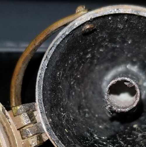 Antique Victorian Brass Egg Chataleine Thimble Needle Thread