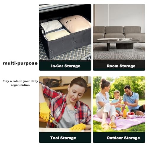 Trunk Organizer, Storage Box - 52L Large Capacity Collapsible Multi