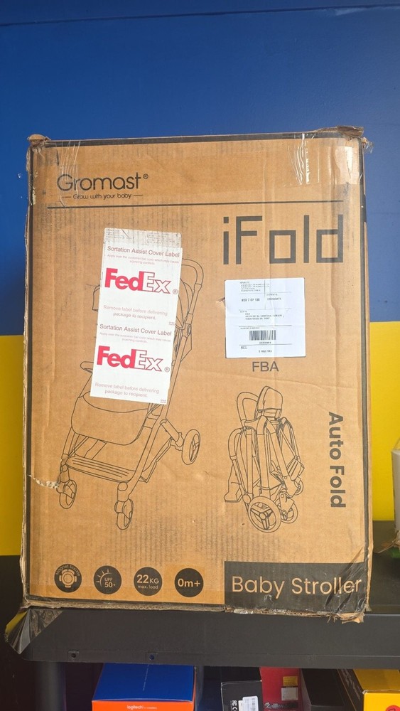 Gromast iFold Auto Fold Lightweight Baby Stroller - Black
