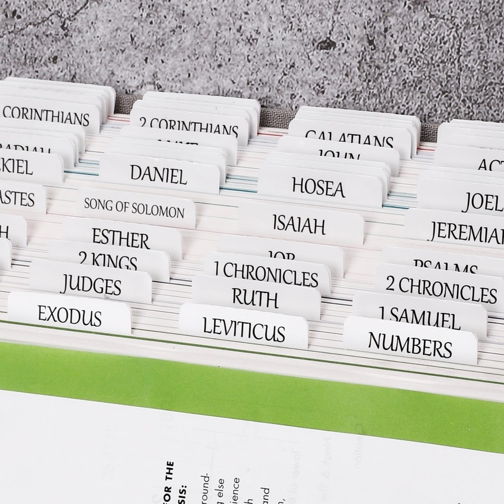 Thinkor Reposition Laminated Bible Tabs, Large Print Large, Cream White