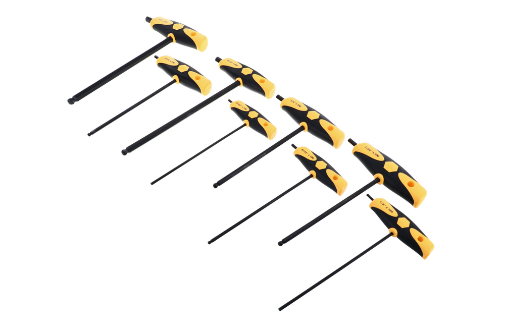 Wiha 33498 8 Piece SoftGrip Hex SAE T-Handle Set