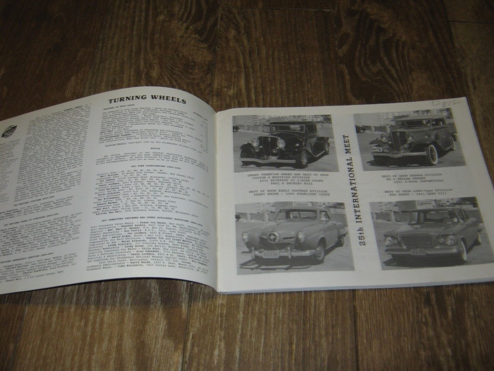 Nov 1989 Studebaker Turning Wheels Bulletin Studebaker