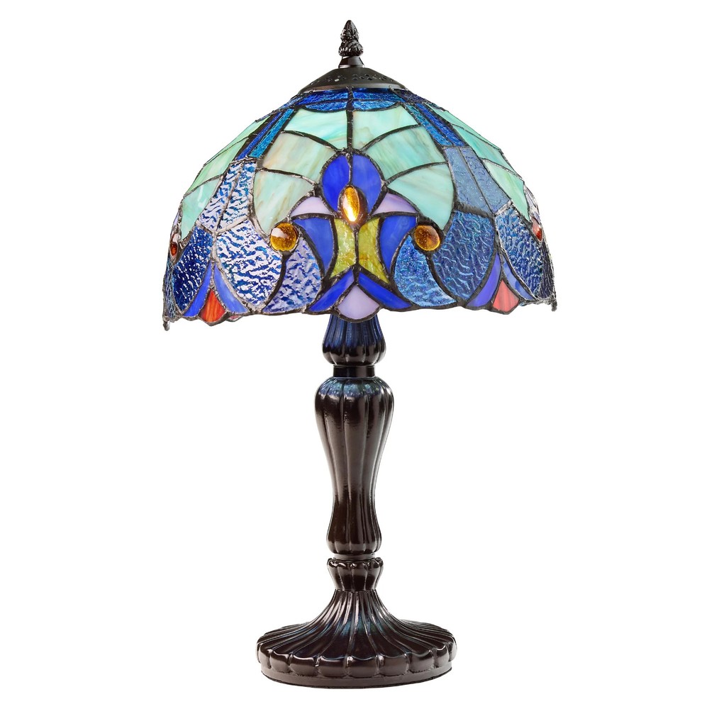 17"H Halston Candlestick Base Dome Shade Table Lamp