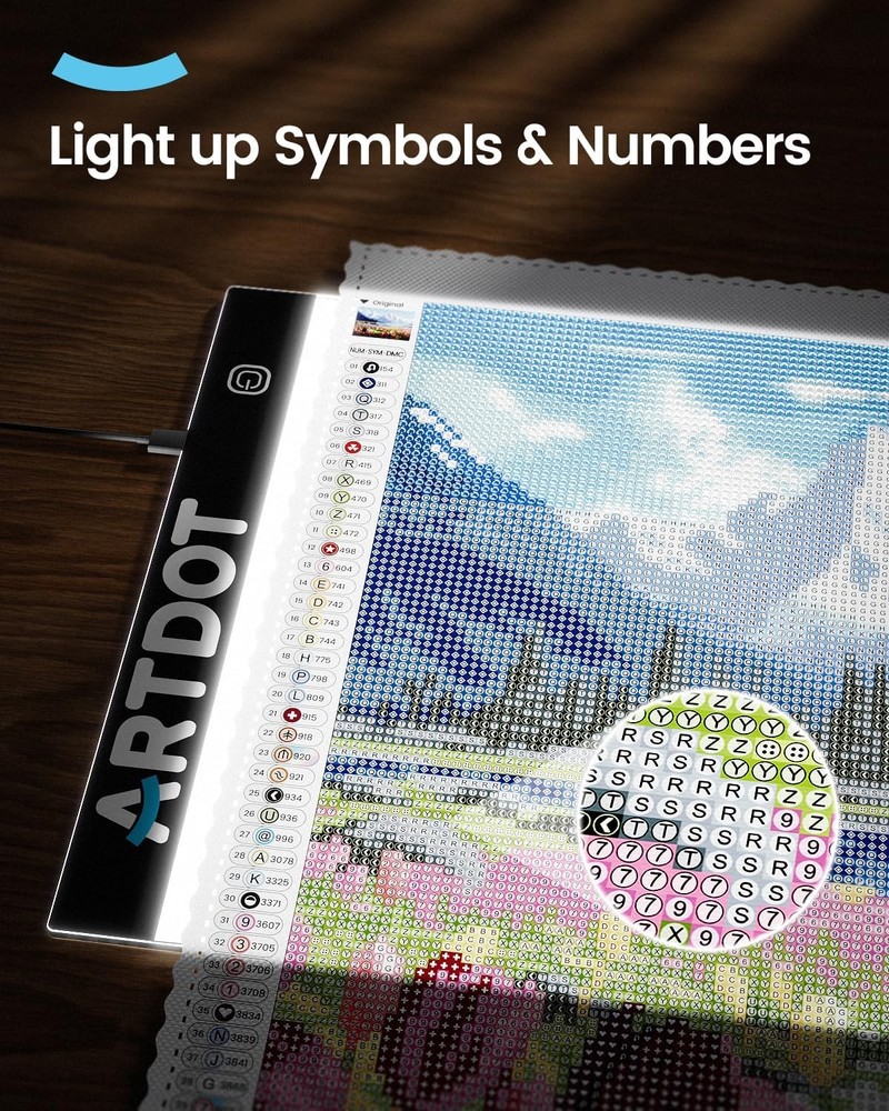 A4 USB Powered LED Light Pad with Adjustable Brightness for Diamond Painting