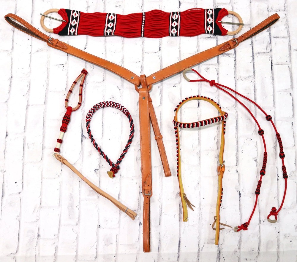 Charro Saddle Red Tack Matching Set