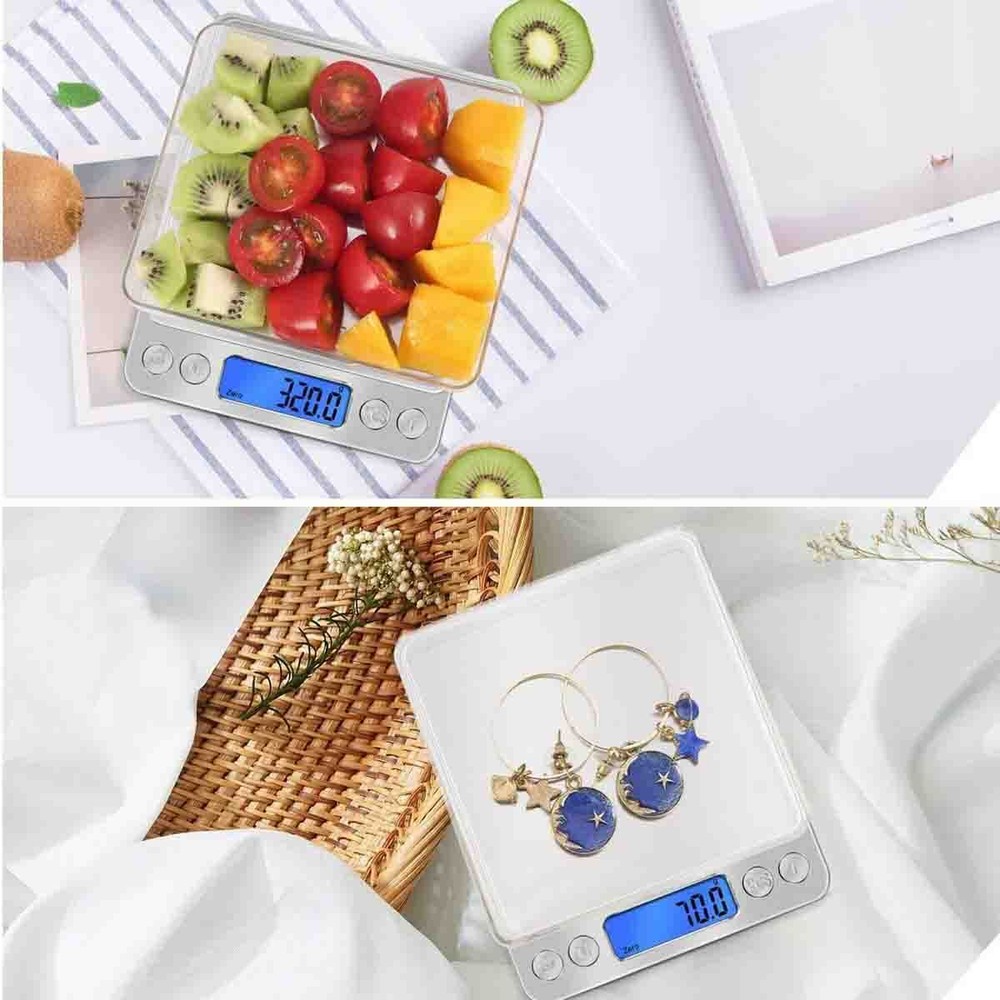 Digital Mini Scale, 2000g 0.01g Pocket Scale, Electronic Smart Scale, Silver