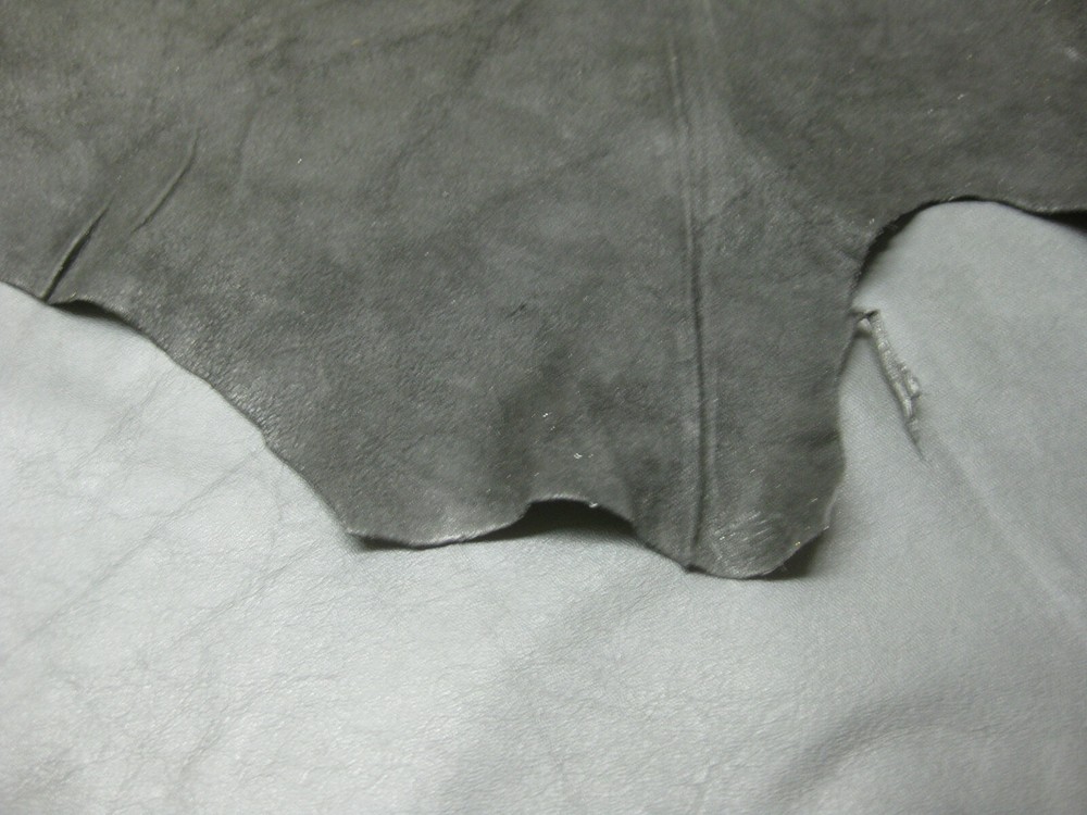 Black Italian Lamb Leather Hide #0009083