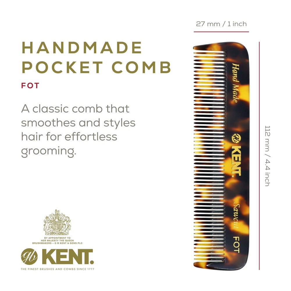 4.5" Handmade Fine Tooth Pocket Comb