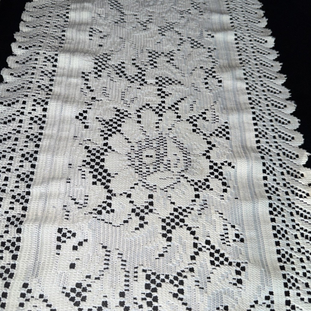Cream Lace Table Runner 13” X 52”
