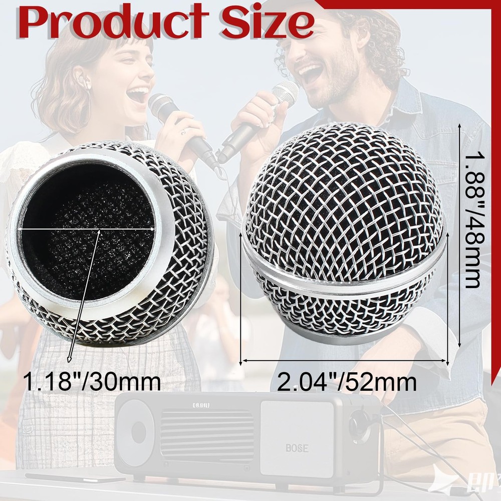 4 Pack SM58 Microphone Head Replacement Standard Size Grille Mic Replacement wit