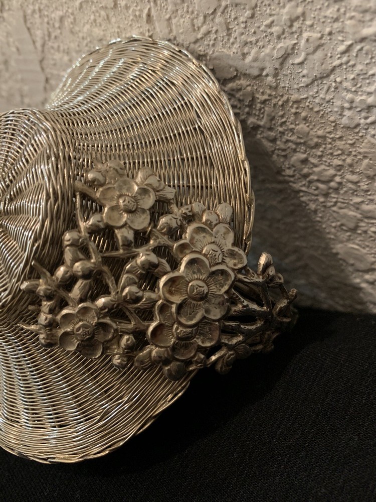 Chinese Antique Stering Silver Basket With Mark